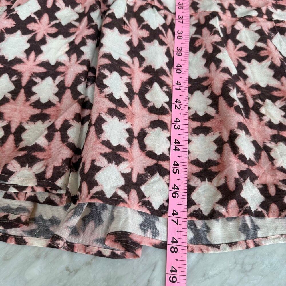 Loft Sunwashed Floral Twist Tiered Midi Dress brown/pink floral pattern 12 NWT - Picture 9 of 9